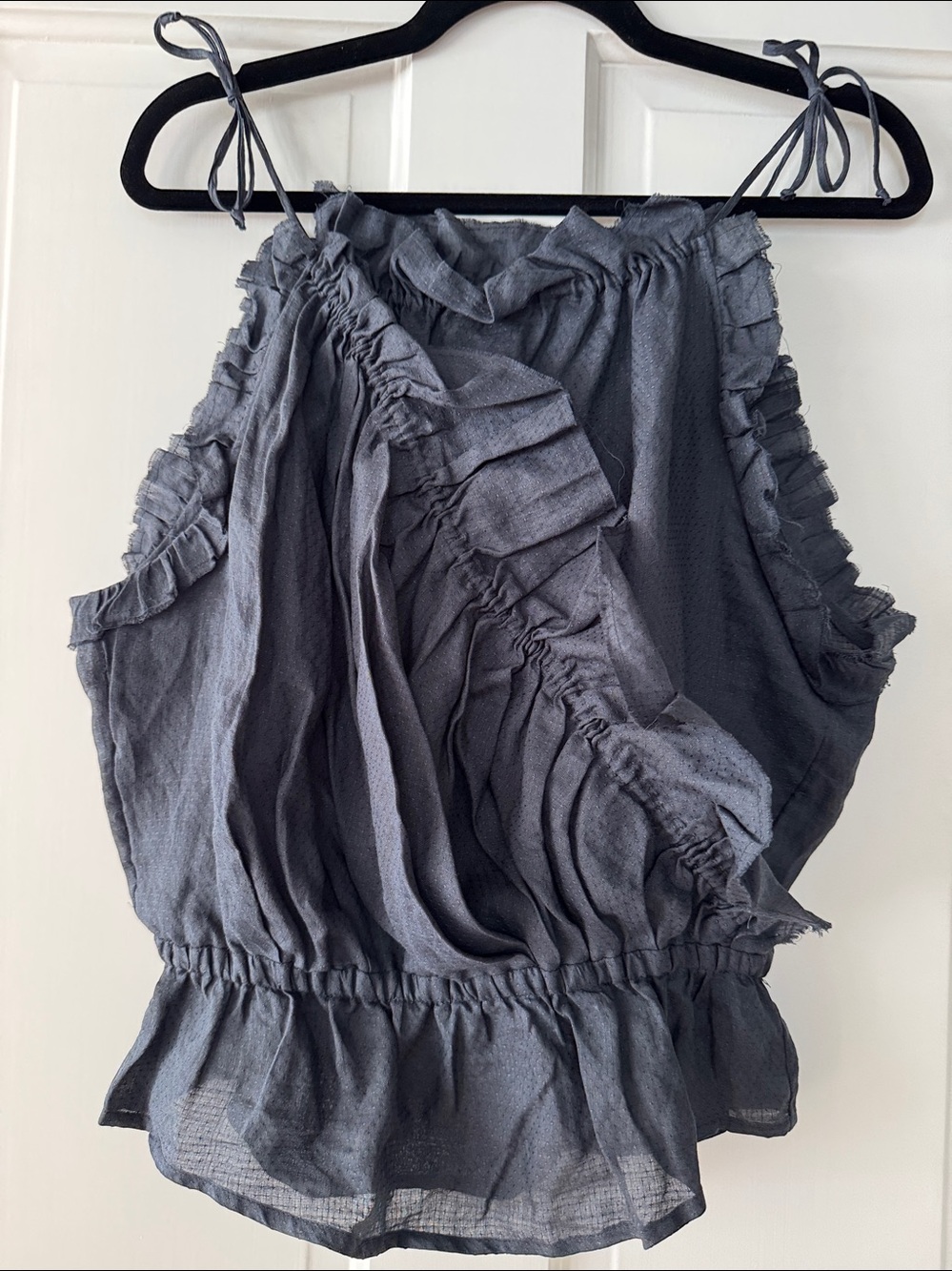 Isabel Marant Ruffle Tie-Shoulder Women’s Top - Picture 4 of 16